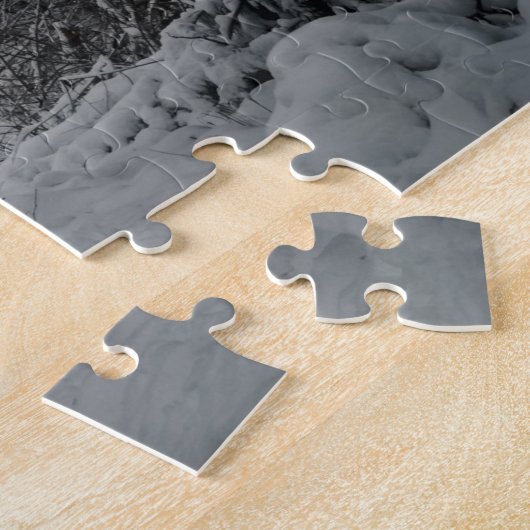 Puzzle Voyage d'hiver à travers la forêt (Côté)