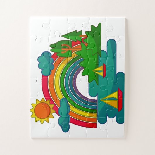 Puzzle Voyage en bateau sous les nuages du soleil et l'ar (Vertical)