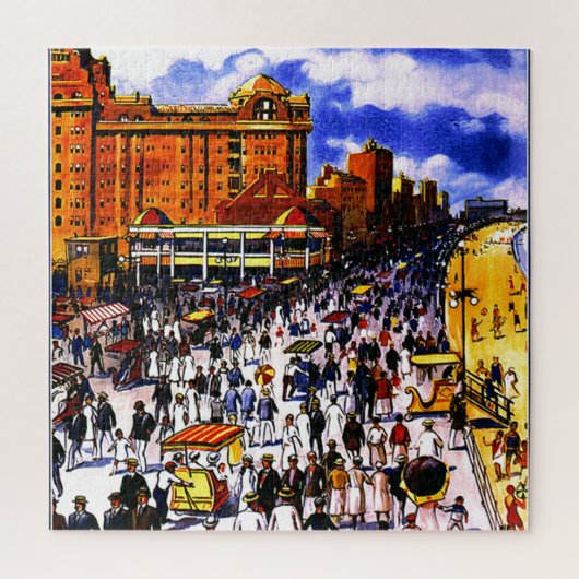 Puzzle Voyage en train de vintage Atlantic City (Vertical)