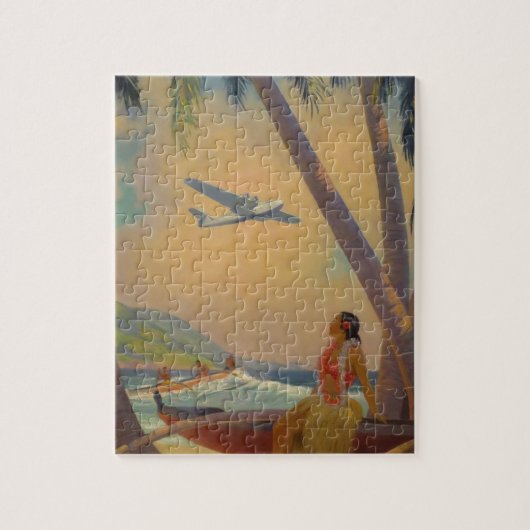 Puzzle Voyage hawaïen vintage - danseuse de fille d'Hawaï (Vertical)