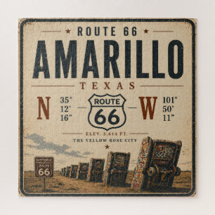 Puzzle Voyage sur la Route 66 vintage à Amarillo