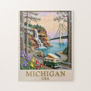 Puzzle Voyage sur la route Michigan USA Pictured Rocks Va