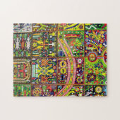 Puzzle Voyage tribal maya mexicain de Boho d'art d'Oaxaca (Horizontal)
