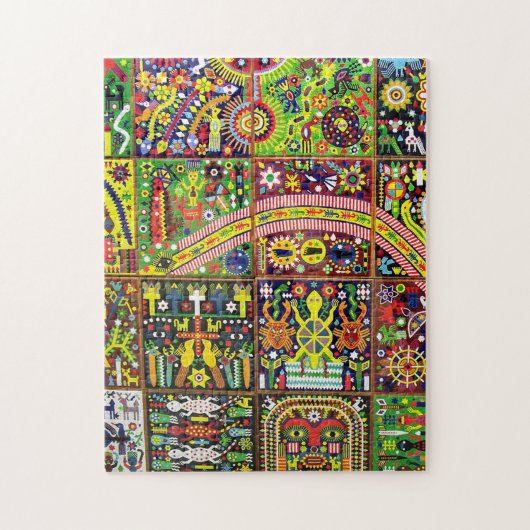 Puzzle Voyage tribal maya mexicain de Boho d'art d'Oaxaca (Vertical)