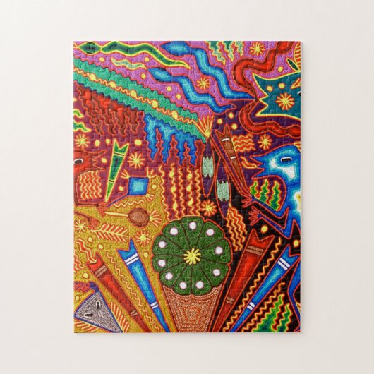 Puzzle Voyage tribal maya mexicain de Boho d'art d'Oaxaca (Vertical)