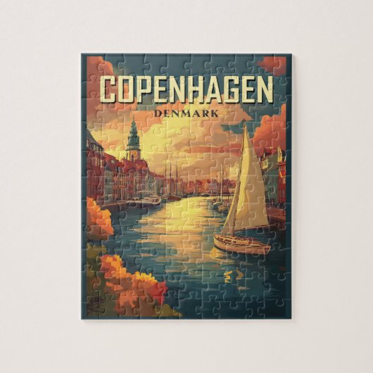 Puzzle Voyage vintage Copenhague Danemark (Vertical)