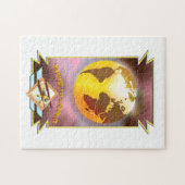 Puzzle Voyagez autour du Monde Globe Doré (Horizontal)