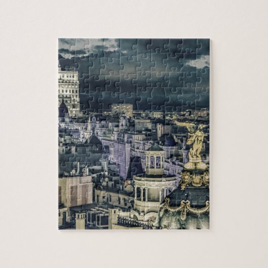 Puzzle Vue aérienne de scène de nuit de paysage urbain de (Vertical)