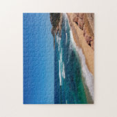 Puzzle Vue aérienne des touristes marchant sur la plage (Vertical)