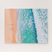 Puzzle Vue aérienne des vagues Turquoises, des gens march (Horizontal)
