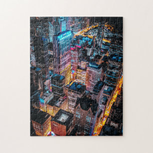 Puzzle Vue aérienne du paysage urbain de nuit