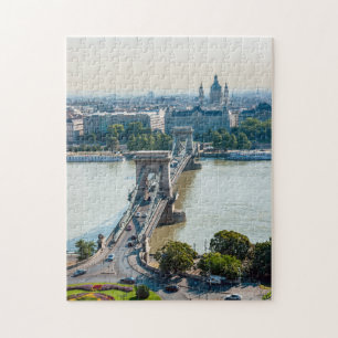 Puzzle Vue aérienne du pont en chaîne - Budapest, Hongrie
