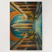 Puzzle Vue Cityscape Couleurs Musulées Style Art Déco (Vertical)