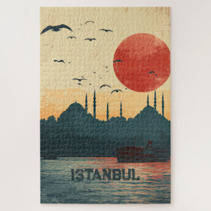 Puzzle Vue classique du coucher de soleil Istanbul Turqui