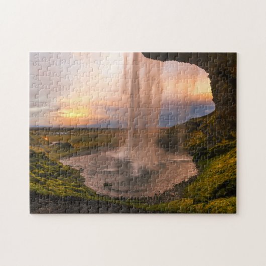 Puzzle Vue de cascade de l'Islande Seljalandsfoss (Horizontal)