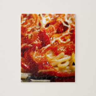Puzzle Vue de détail des spaghetti italiens avec le