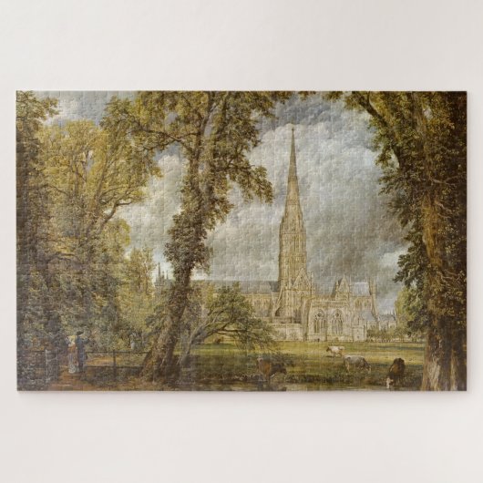 Puzzle Vue de la cathédrale de Salisbury (par John Consta (Horizontal)