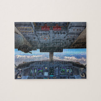 Puzzle Vue d'habitacle d'avion au-dessus des Alpes