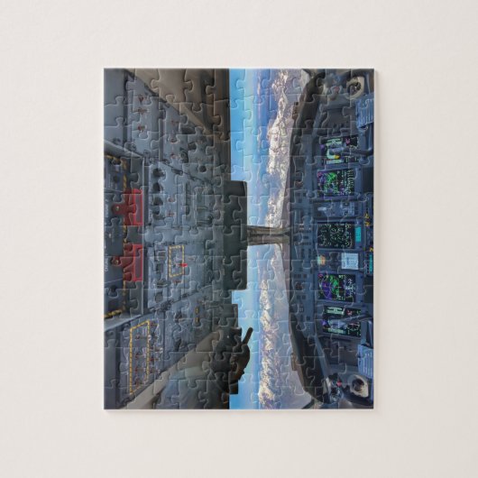 Puzzle Vue d'habitacle d'avion au-dessus des Alpes (Vertical)