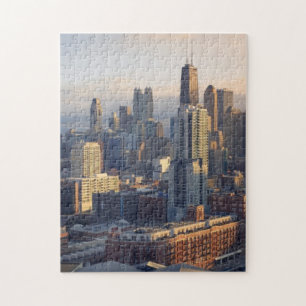 Puzzle Vue du paysage urbain avec la lumière fantastique