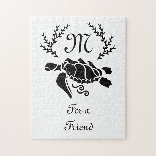 Puzzle Vue latérale de la tortue noire (Vertical)