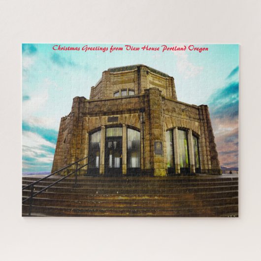 Puzzle Vue Maison Portland Oregon. voeux de Noël (Horizontal)