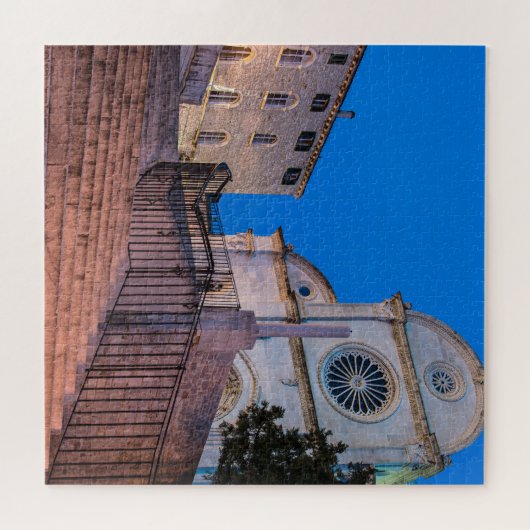 Puzzle Vue nocturne des escaliers et de l'église à Split, (Horizontal)