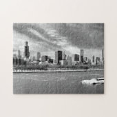 Puzzle Vue panoramique d'horizon de Chicago en hiver (Horizontal)
