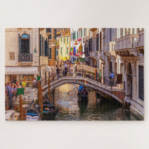 Puzzle Vue pittoresque du canal et d'un pont à Venise, It