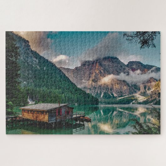 Puzzle Vue pittoresque sur le lac house alpine (Horizontal)