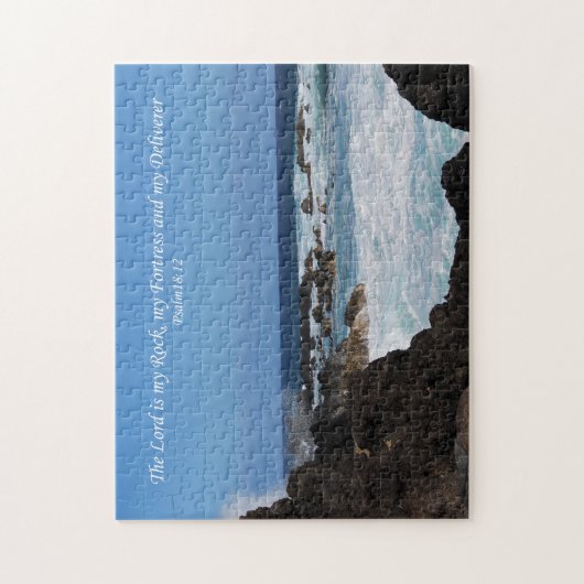 Puzzle Vue sur l'océan avec écriture (Vertical)