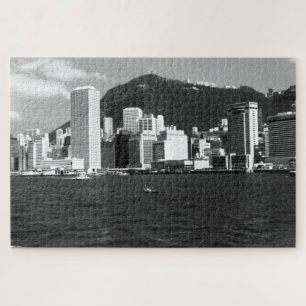 Puzzle Vue vintage de gratte-ciel de la baie de Hong Kong