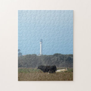 Puzzle - vuurtoren en koeien legpuzzel