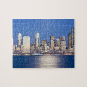 Puzzle WA, Seattle, ligne d'horizon de Seattle et baie d'