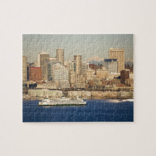 Puzzle WA, Seattle, ligne d'horizon de Seattle et baie d'