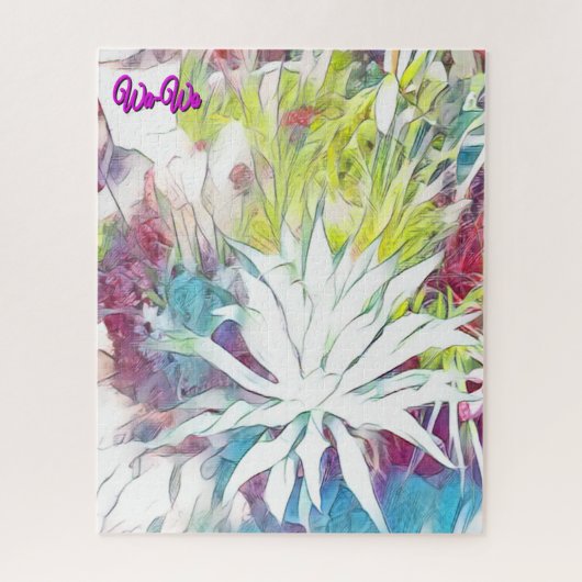 Puzzle Wa-Wo Wave NFT Art Collection THIRSTY SUCCULENT (Vertical)