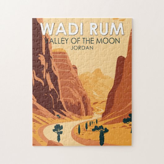 Puzzle Wadi Rum Jordan Travel Art Vintage (Vertical)