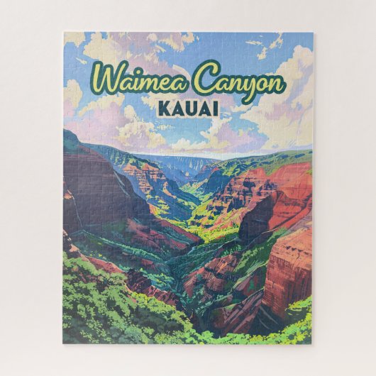 Puzzle Waimea Canyon Kauai Hawaii Paysage Rétro (Vertical)