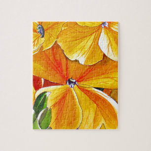Puzzle Wallflower originale aquarelle art floral
