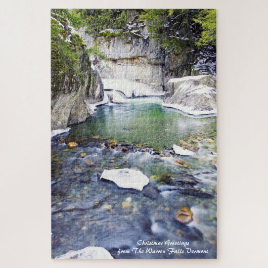 Puzzle Warren Falls Vermont.voeux de Noël Jigsaw Pu (Vertical)