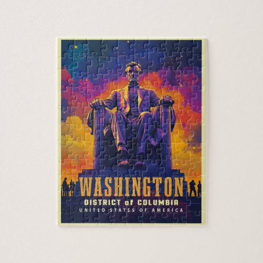 Puzzle Washington D.C. avec Lincoln Memorial (Vertical)