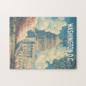Puzzle Washington DC Capitale Voyage Art Rétro (Horizontal)