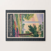 Puzzle Washington DC Illustration Travel Art Vintage (Horizontal)