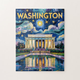 Puzzle Washington DC Lincoln Memorial Vibrant Van Gogh