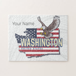 Puzzle Washington State États-Unis Carte USA Souvenir