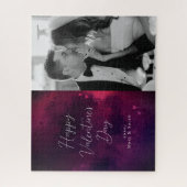 Puzzle Watercolor Hearts Photo Valentine (Vertical)