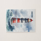 Puzzle Watercolor Lighthouse Personnalisé (Horizontal)