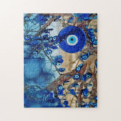 Puzzle Watercolor of Tree Decorated with Nazars (Vertical)