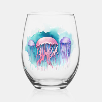 Puzzle - Watercolor Series: Jellyfish Bloom Wijnglas Zonder Voet