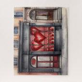 Puzzle Watercolor vieille ville Valentine's day shop (Vertical)